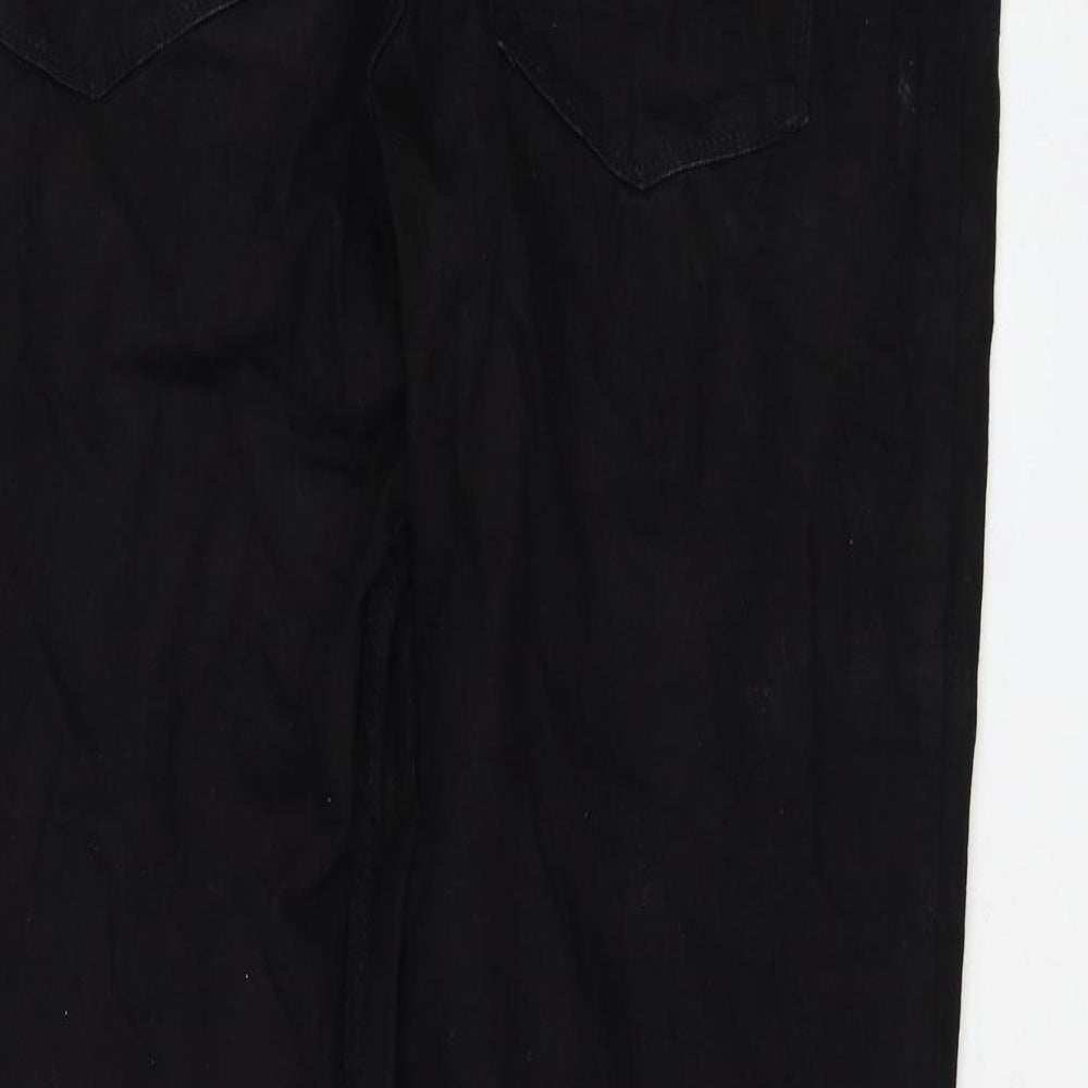 TU Mens Black Cotton Straight Jeans Size 34 in L30 in Regular Zip