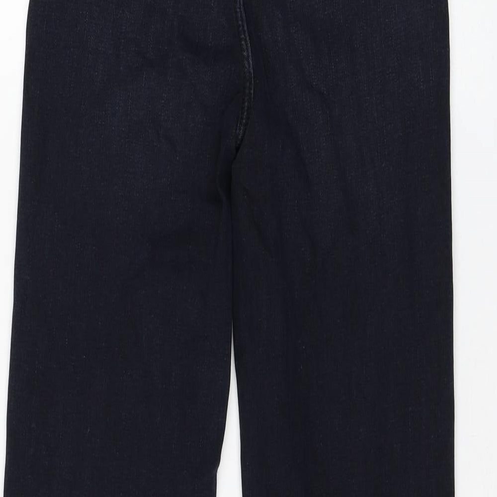 Marks and Spencer Womens Black Cotton Straight Jeans Size 8 L30 in Regular Zip