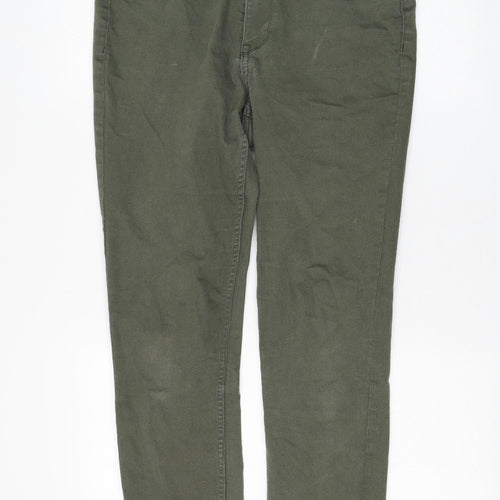 H&M Womens Green Cotton Skinny Jeans Size 33 in L28 in Regular Zip