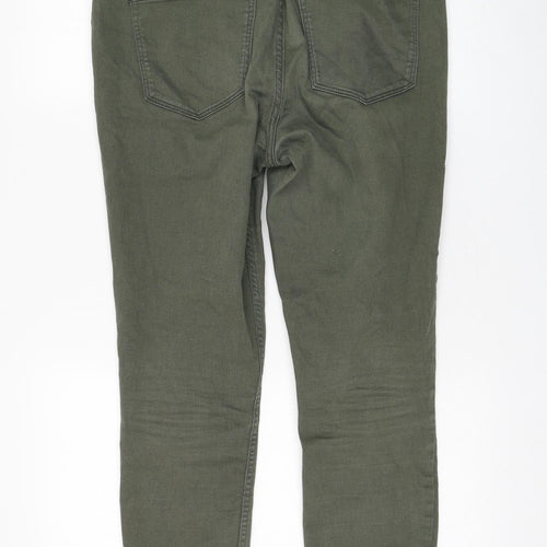 H&M Womens Green Cotton Skinny Jeans Size 33 in L28 in Regular Zip