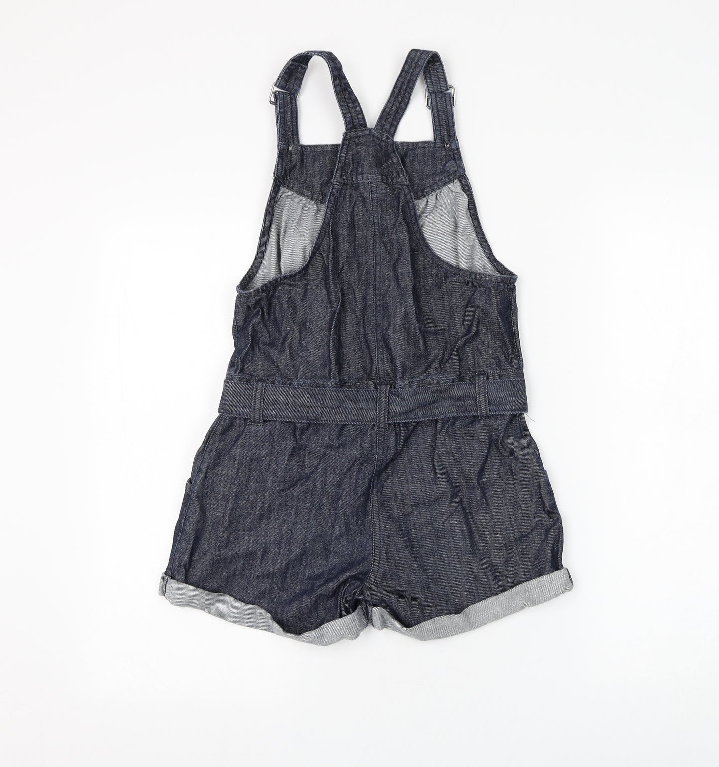 NEXT Girls Blue Cotton Dungaree One-Piece Size 12 Years Button