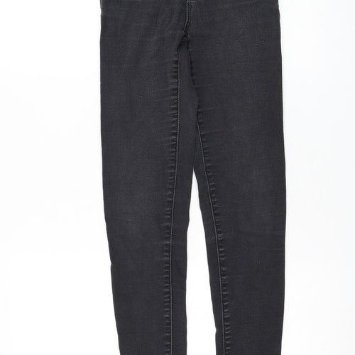 Primark Womens Black Cotton Skinny Jeans Size 8 L28 in Regular Zip