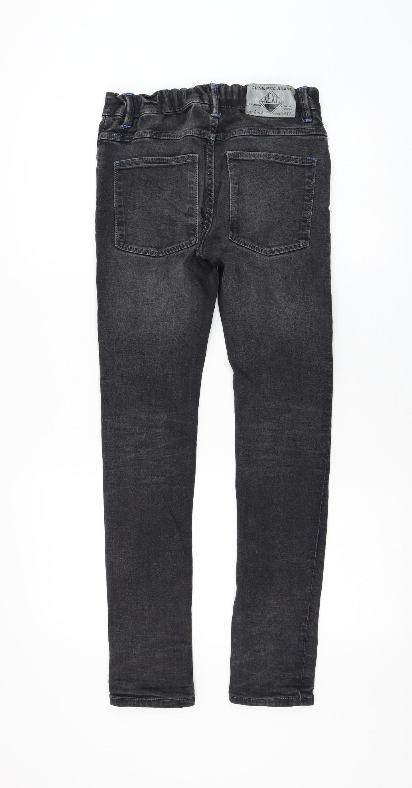 NEXT Boys Grey Cotton Skinny Jeans Size 12 Years Regular Zip