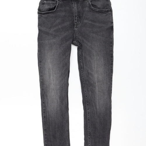 TU Boys Grey Cotton Skinny Jeans Size 9 Months Regular Zip