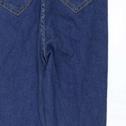 Boohoo Womens Blue Cotton Skinny Jeans Size 12 L26 in Regular Zip