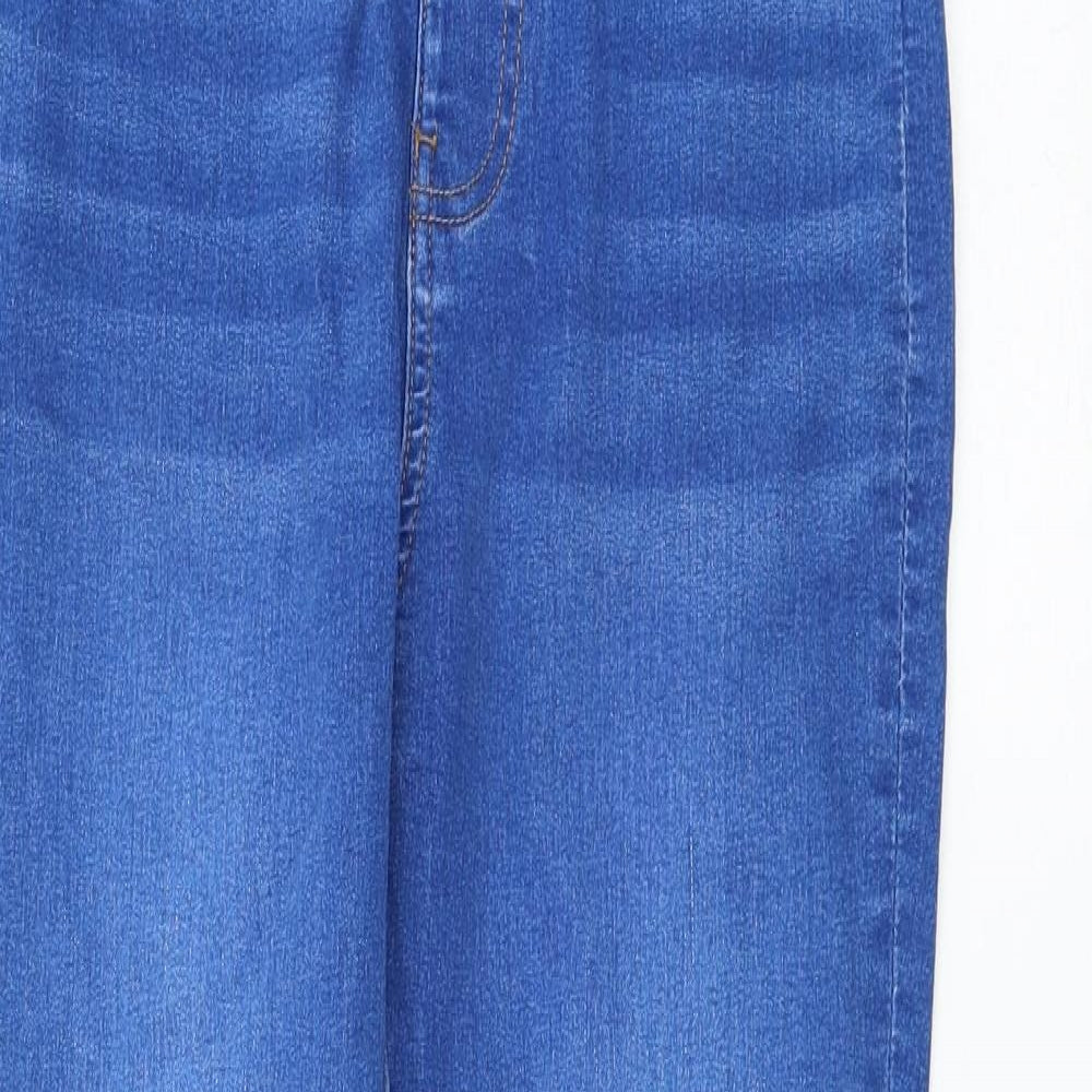Marks and Spencer Girls Blue Cotton Skinny Jeans Size 13-14 Years Regular Pullover
