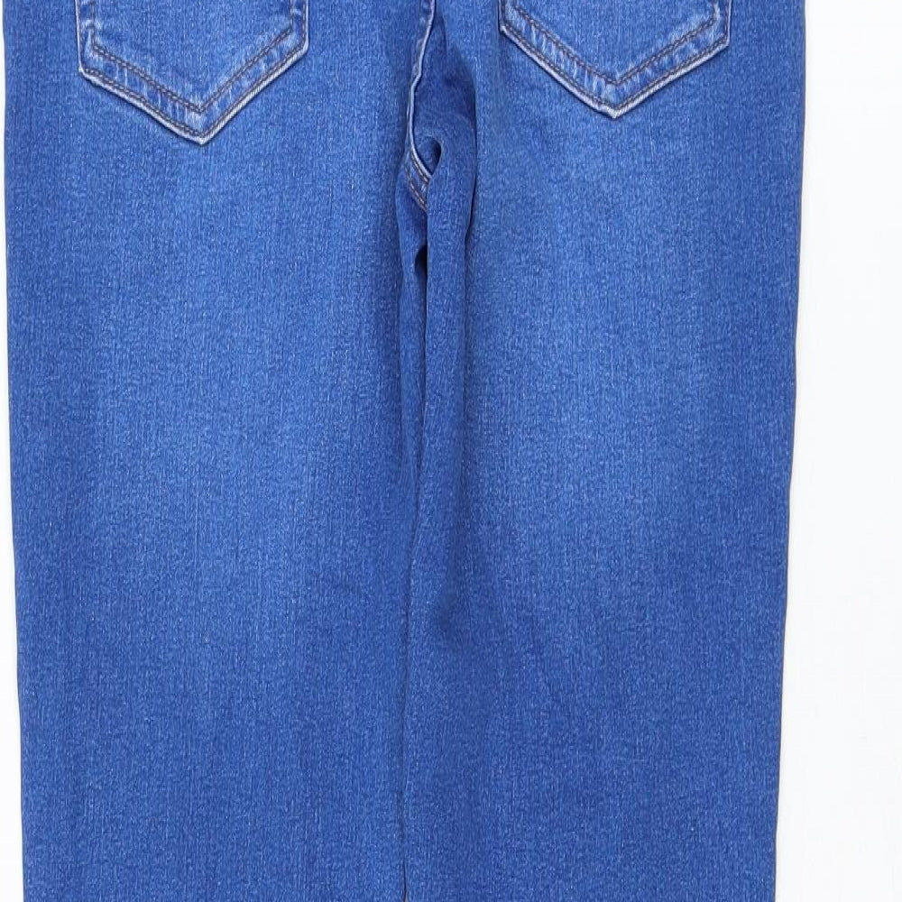 Marks and Spencer Girls Blue Cotton Skinny Jeans Size 13-14 Years Regular Pullover