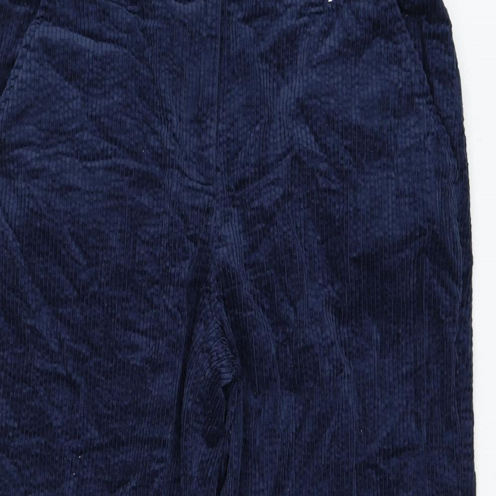Seasalt Womens Blue Cotton Cropped Trousers Size 16 L23 in Regular Zip