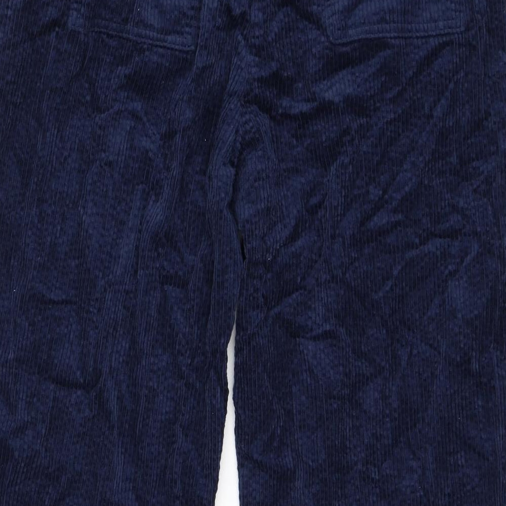 Seasalt Womens Blue Cotton Cropped Trousers Size 16 L23 in Regular Zip