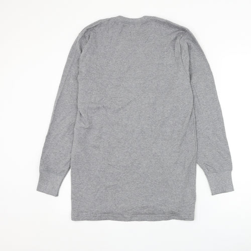 Marks and Spencer Mens Grey Round Neck Cotton Pullover Jumper Size M