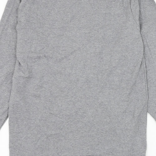 Marks and Spencer Mens Grey Round Neck Cotton Pullover Jumper Size M