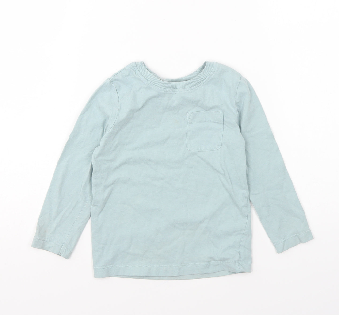 Nutmeg Boys Blue Cotton Basic T-Shirt Size 2-3 Years Round Neck Pullover