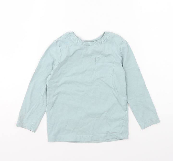 Nutmeg Boys Blue Cotton Basic T-Shirt Size 2-3 Years Round Neck Pullover