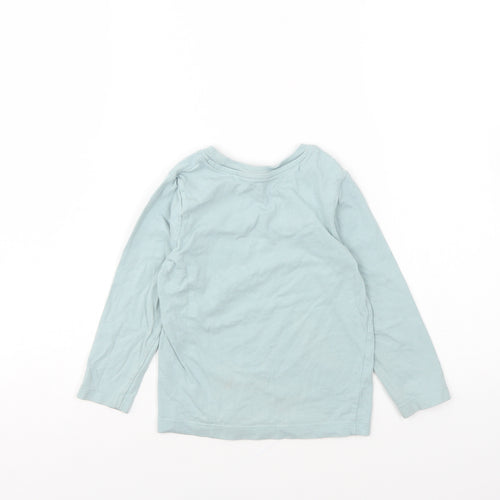 Nutmeg Boys Blue Cotton Basic T-Shirt Size 2-3 Years Round Neck Pullover