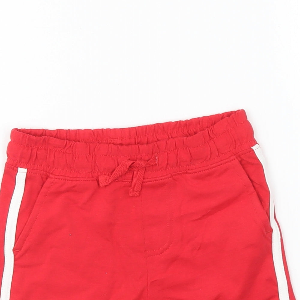 Nutmeg Boys Red Cotton Sweat Shorts Size 2-3 Years Regular Drawstring