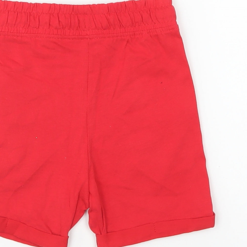 Nutmeg Boys Red Cotton Sweat Shorts Size 2-3 Years Regular Drawstring