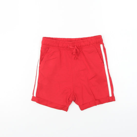 Nutmeg Boys Red Cotton Sweat Shorts Size 2-3 Years Regular Drawstring