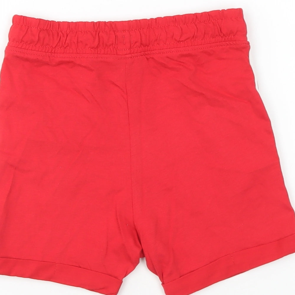 Nutmeg Boys Red Cotton Sweat Shorts Size 2-3 Years Regular Drawstring