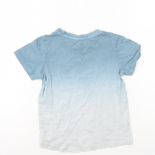 Nutmeg Boys Blue Cotton Basic T-Shirt Size 2-3 Years Round Neck Pullover