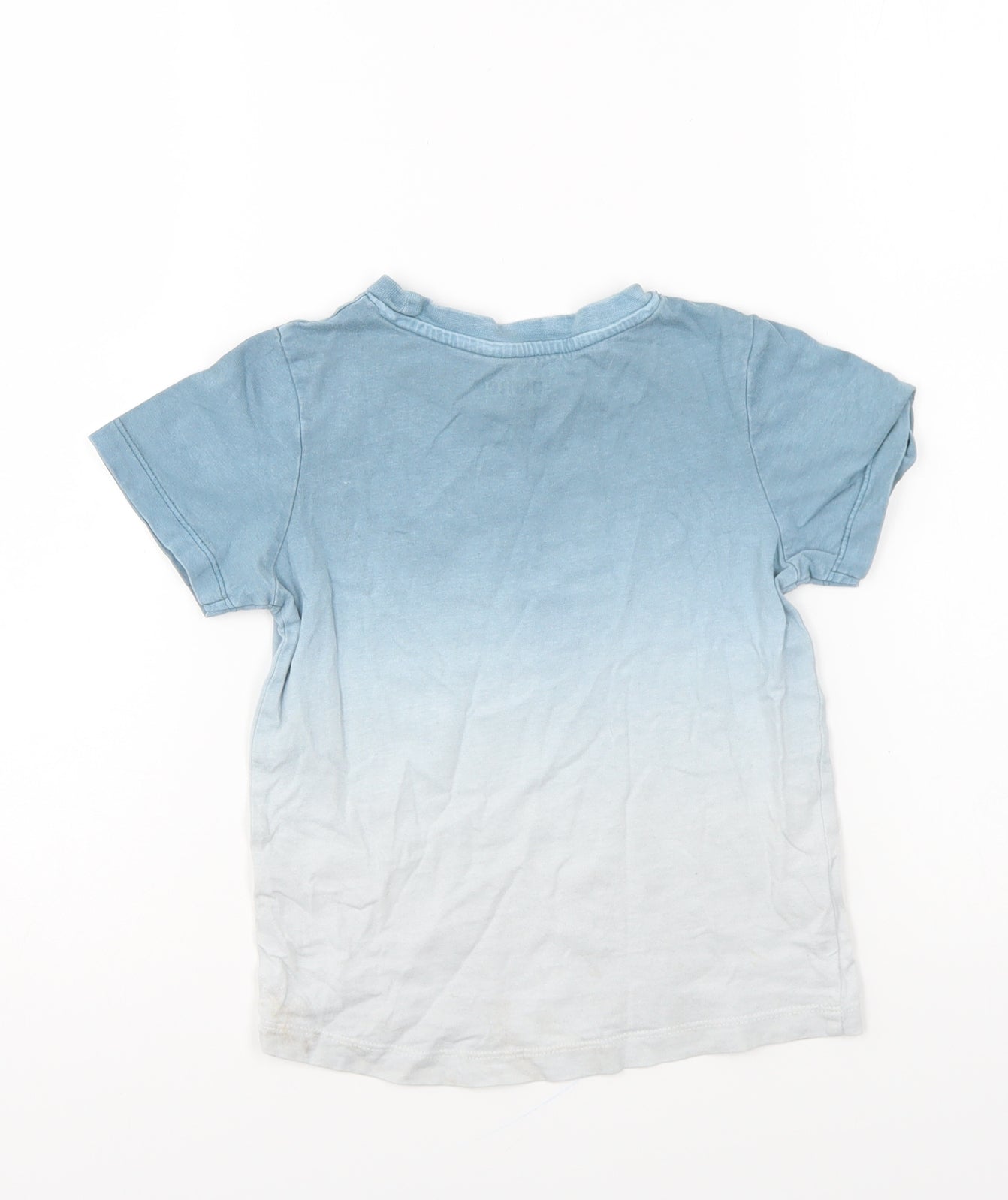 Nutmeg Boys Blue Cotton Basic T-Shirt Size 2-3 Years Round Neck Pullover