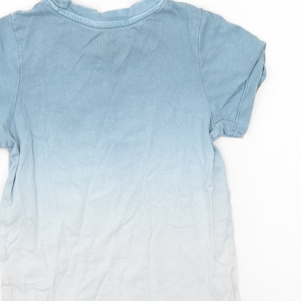 Nutmeg Boys Blue Cotton Basic T-Shirt Size 2-3 Years Round Neck Pullover
