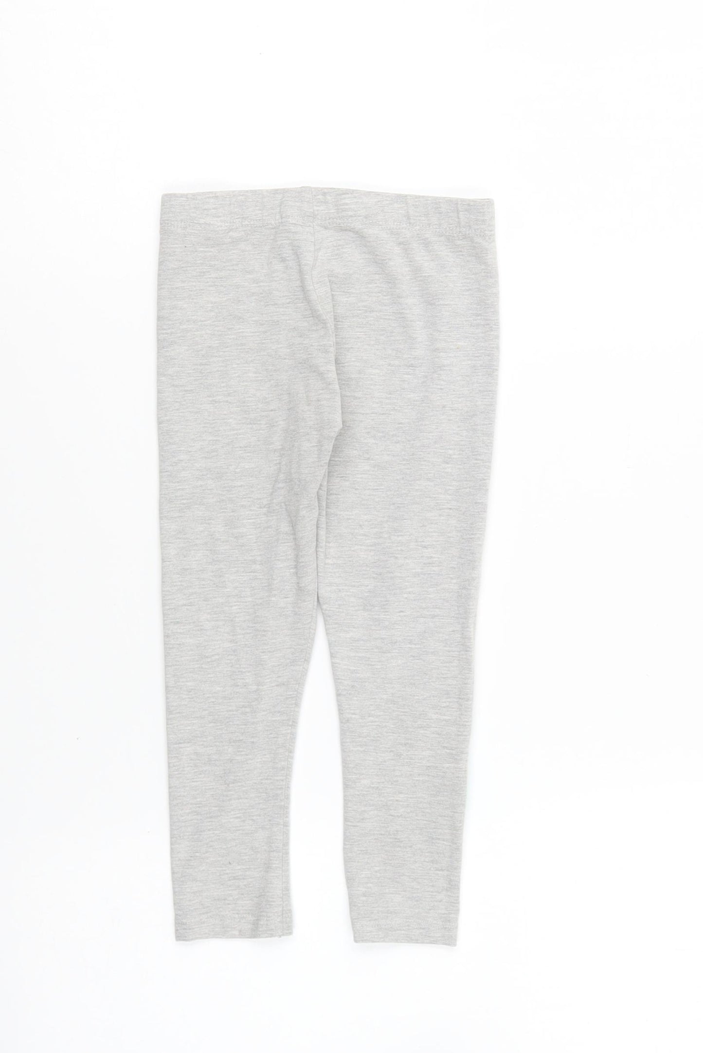 Marks and Spencer Girls Grey Cotton Jogger Trousers Size 3-4 Years Regular Pullover