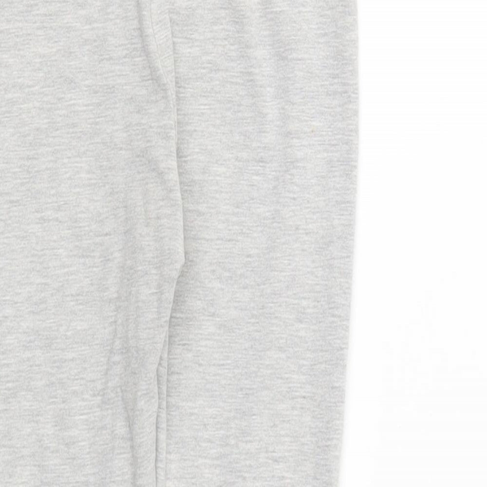 Marks and Spencer Girls Grey Cotton Jogger Trousers Size 3-4 Years Regular Pullover