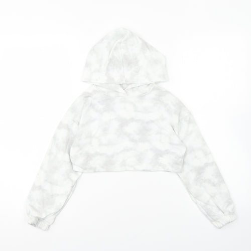 Matalan Girls Grey Polyester Pullover Hoodie Size 9 Years Pullover