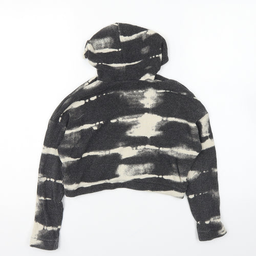 H&M Girls Grey Viscose Pullover Hoodie Size 9-10 Years Pullover