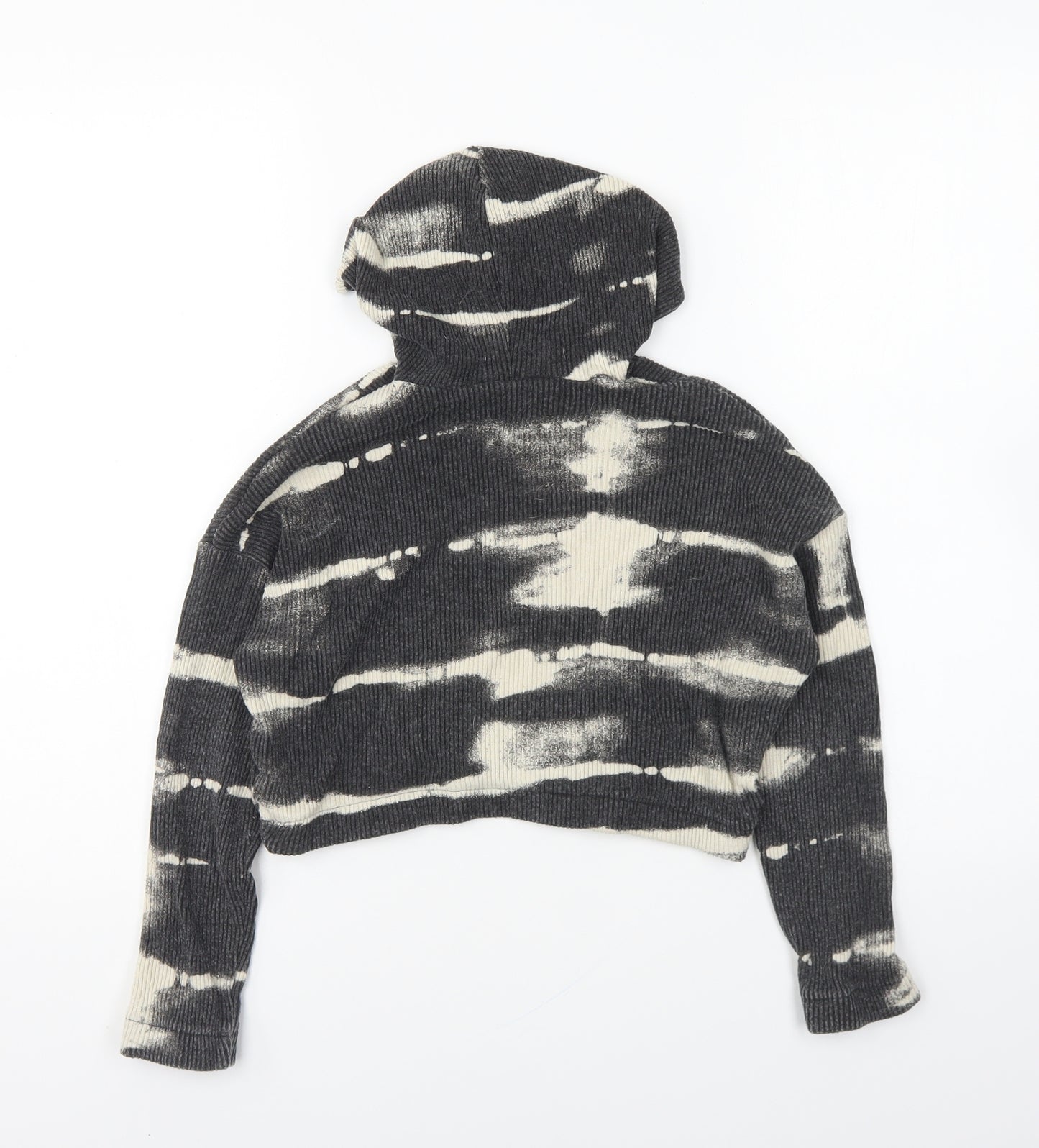 H&M Girls Grey Viscose Pullover Hoodie Size 9-10 Years Pullover