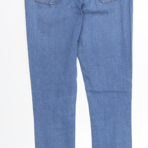 Topshop Womens Blue Cotton Skinny Jeans Size 28 in L32 in Regular Button