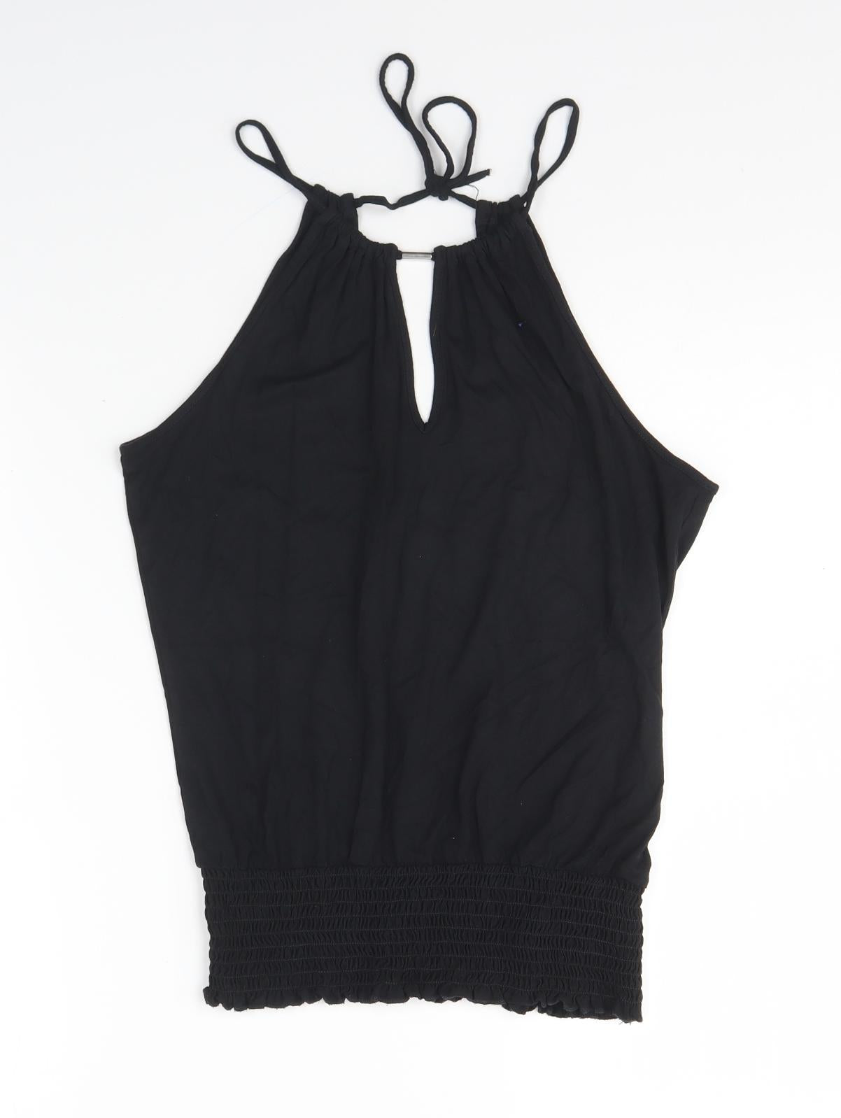 NEXT Womens Black Viscose Camisole T-Shirt Size 10 Halter