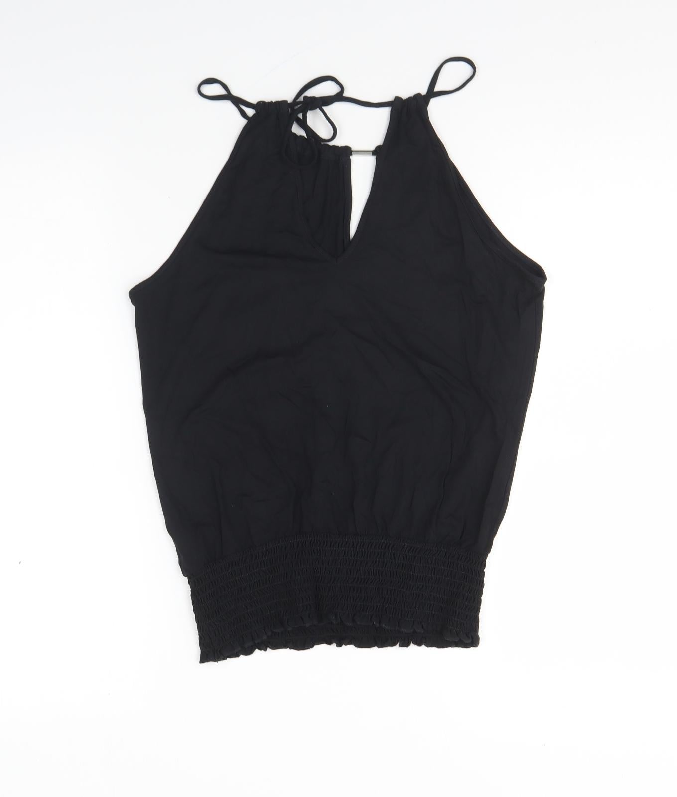 NEXT Womens Black Viscose Camisole T-Shirt Size 10 Halter