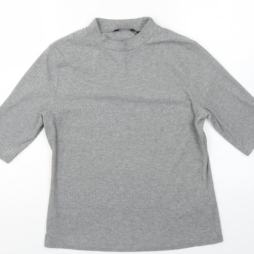 New Look Womens Grey High Neck Polyester Pullover Jumper Size 14