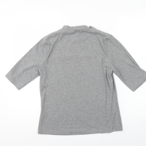 New Look Womens Grey High Neck Polyester Pullover Jumper Size 14