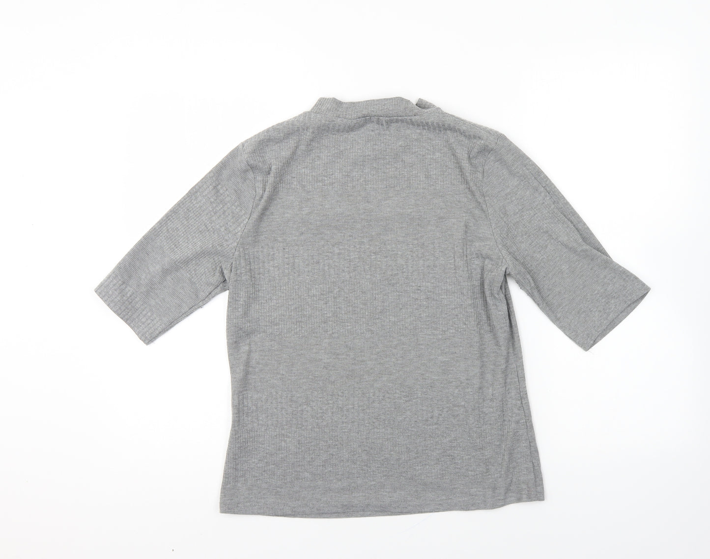 New Look Womens Grey High Neck Polyester Pullover Jumper Size 14