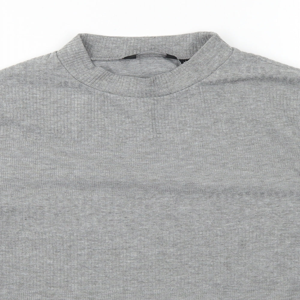 New Look Womens Grey High Neck Polyester Pullover Jumper Size 14