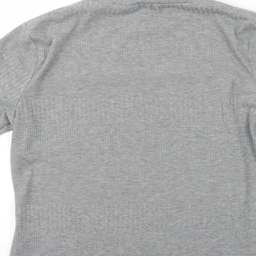 New Look Womens Grey High Neck Polyester Pullover Jumper Size 14