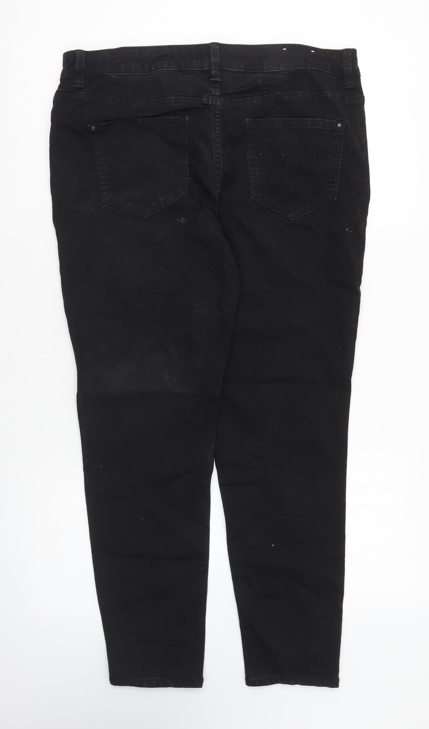 New Look Womens Black Cotton Skinny Jeans Size 16 L25 in Regular Button