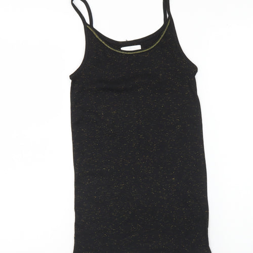 Matalan Girls Black Polyester Basic Tank Size 8-9 Years Round Neck Pullover