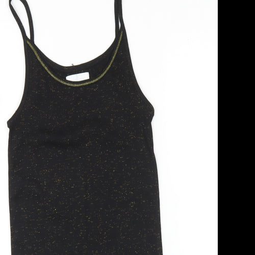 Matalan Girls Black Polyester Basic Tank Size 8-9 Years Round Neck Pullover