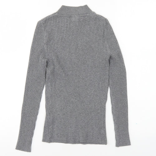 Primark Womens Grey High Neck Polyester Pullover Jumper Size XS