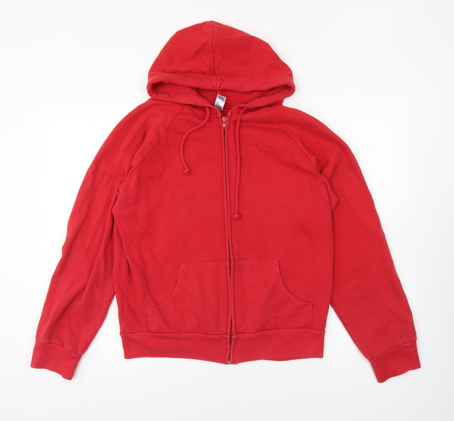 Bella Womens Red Cotton Full Zip Hoodie Size L Zip
