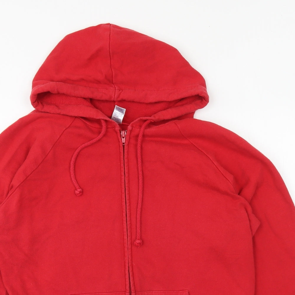 Bella Womens Red Cotton Full Zip Hoodie Size L Zip