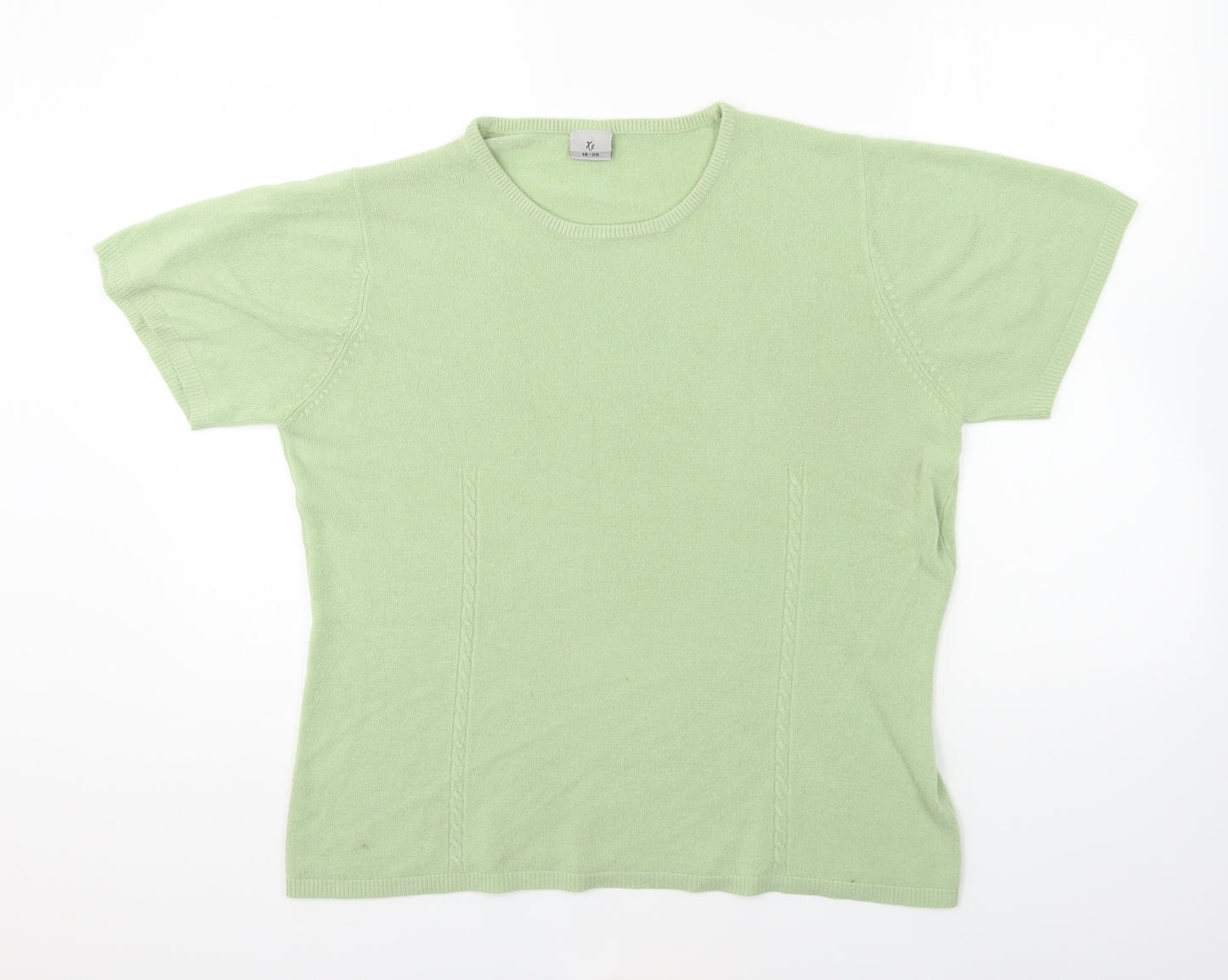 XE Womens Green Round Neck Acrylic Pullover Jumper Size 18