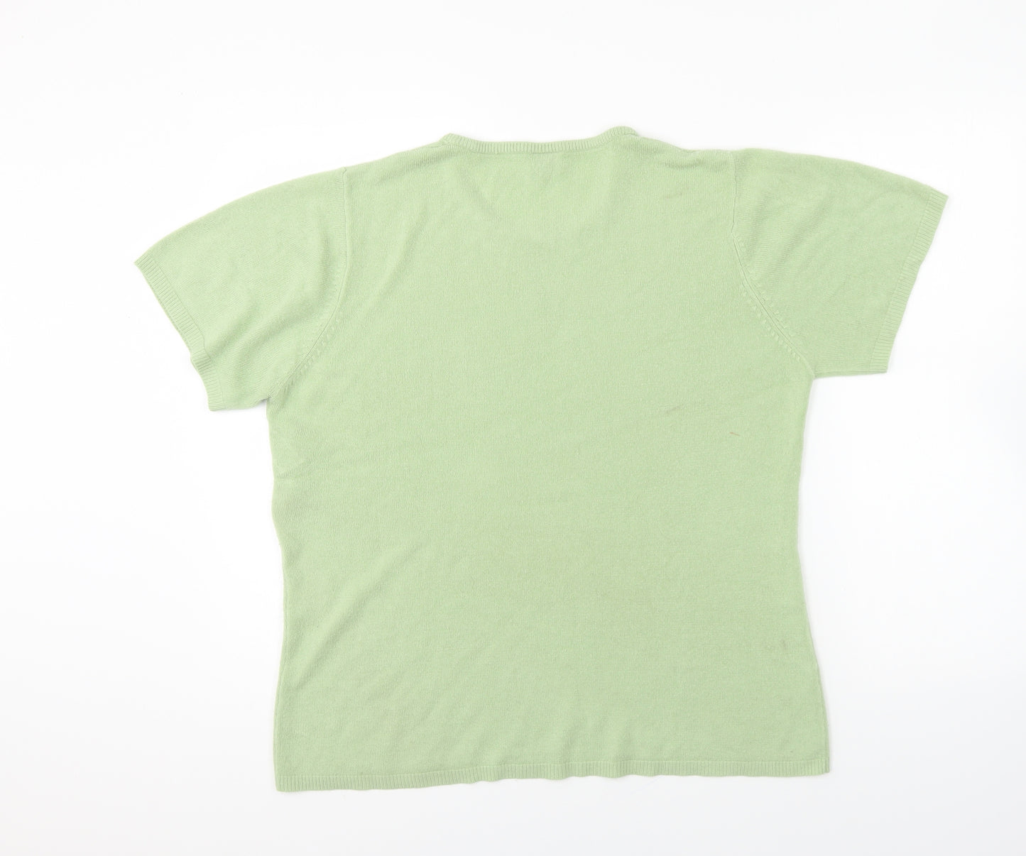 XE Womens Green Round Neck Acrylic Pullover Jumper Size 18
