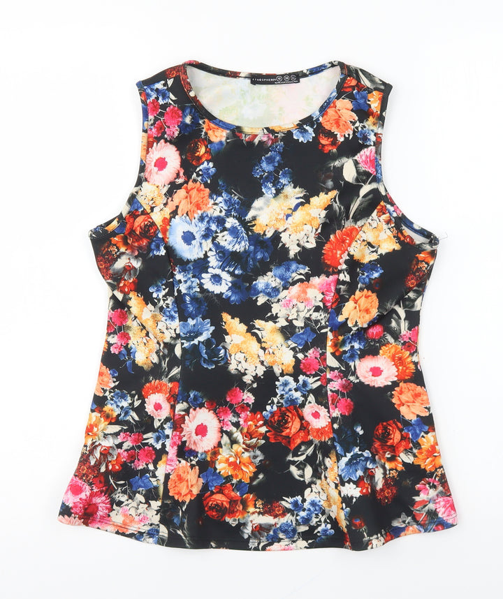 Atmosphere Womens Multicoloured Floral Polyester Basic Blouse Size 10 Round Neck - Peplum Top