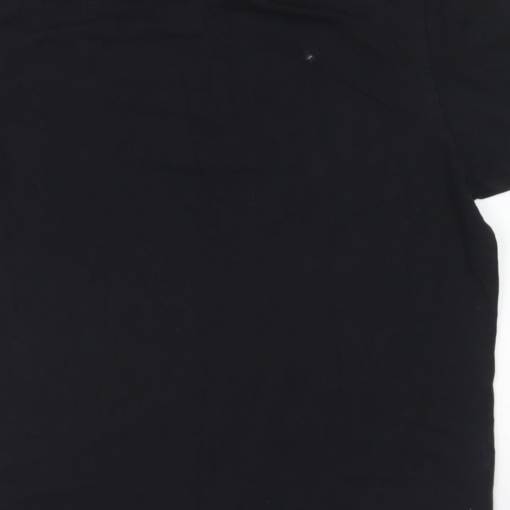 Henleys Mens Black Cotton Polo Size XL Collared Button