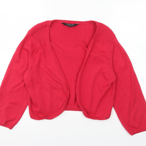Debenhams Womens Red V-Neck Cotton Cardigan Jumper Size 14