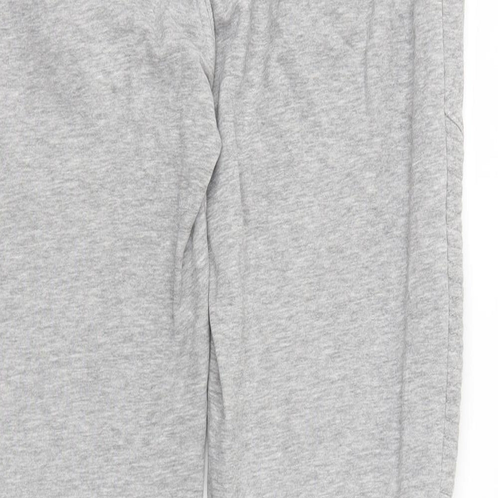 H&M Womens Grey Cotton Jogger Trousers Size L L28 in Regular Drawstring